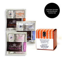 Load image into Gallery viewer, 3-Sachets Sampler and Pumpkin Spice Shortbread Cookies Set