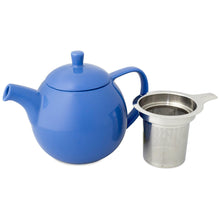 Load image into Gallery viewer, Blue Ceramic Curve Teapot with Infuser (710 ml) - Premium Teas Canada