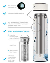 Load image into Gallery viewer, Dark Marble Insulated Infusion Flask 450 ml