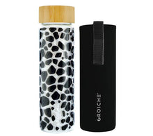 Load image into Gallery viewer, Glass Water Bottle with Sleeve 670 ml (Black and White)