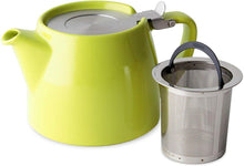 Load image into Gallery viewer, Lime Green Stump Teapot with Infuser (18 oz) - Premium Teas Canada