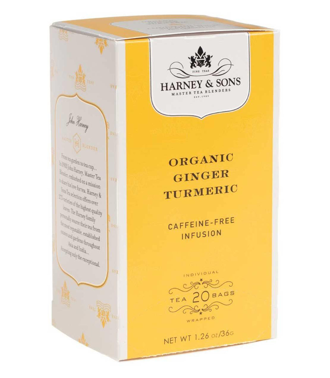 Harney & Sons Organic Ginger Turmeric 20 Premium Teabags - Premium Teas Canada