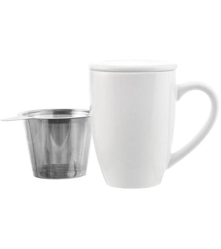 Ceramic Tea Mug with Infuser and Lid (330 ml) - Premium Teas Canada