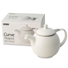 Load image into Gallery viewer, Blue Ceramic Curve Teapot with Infuser (710 ml) - Premium Teas Canada
