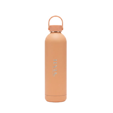 Load image into Gallery viewer, TEVIA Peach-colored water bottle with a lid and handle on a white background
