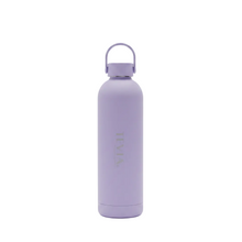 Load image into Gallery viewer, Purple water bottle with a handle on a light white background
