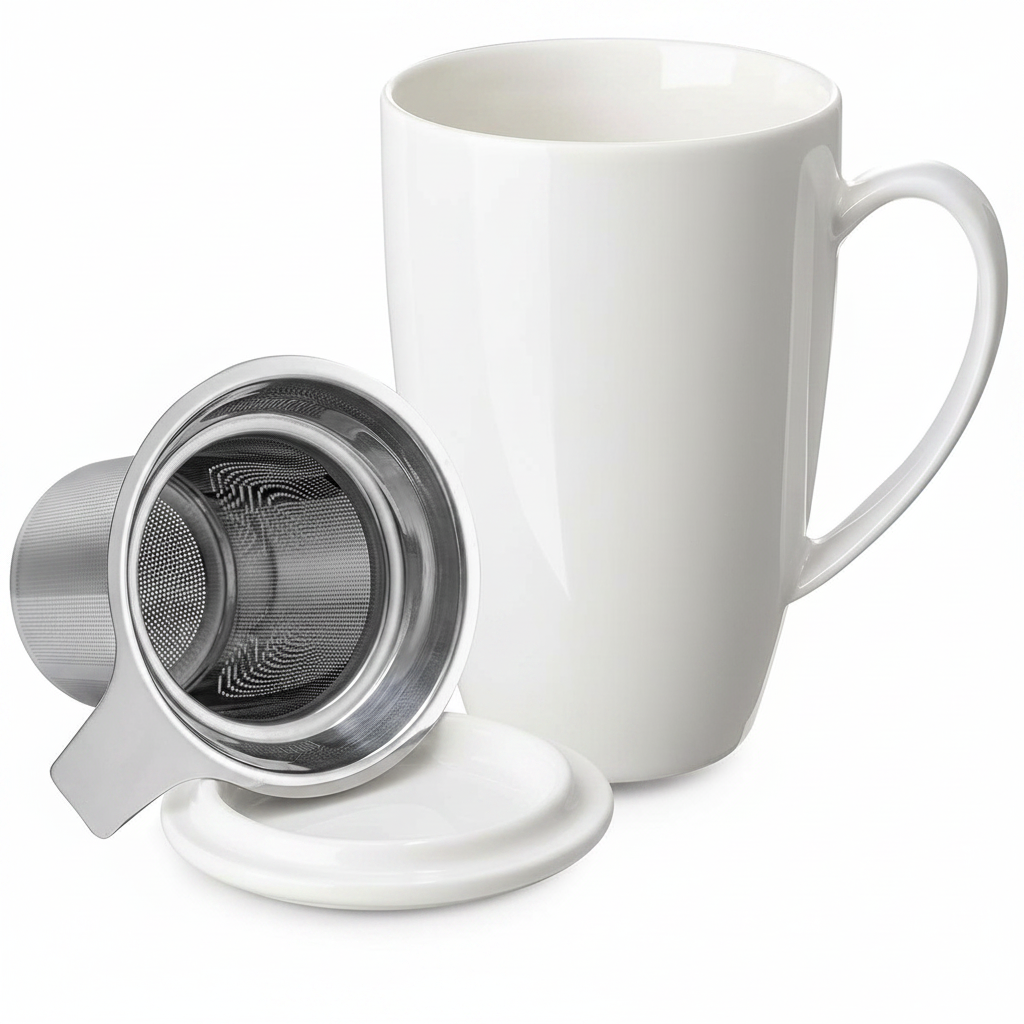 TEVIA Conica Tea Mug with Infuser and Lid (450 ml) – Premium Teas