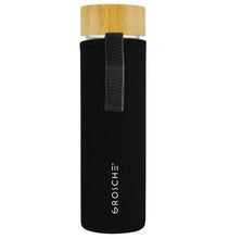 Load image into Gallery viewer, Glass Water Bottle with Sleeve 670 ml (Black and White)
