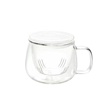 Load image into Gallery viewer, Glass Tea Cup with Glass Strainer and Lid (12oz)
