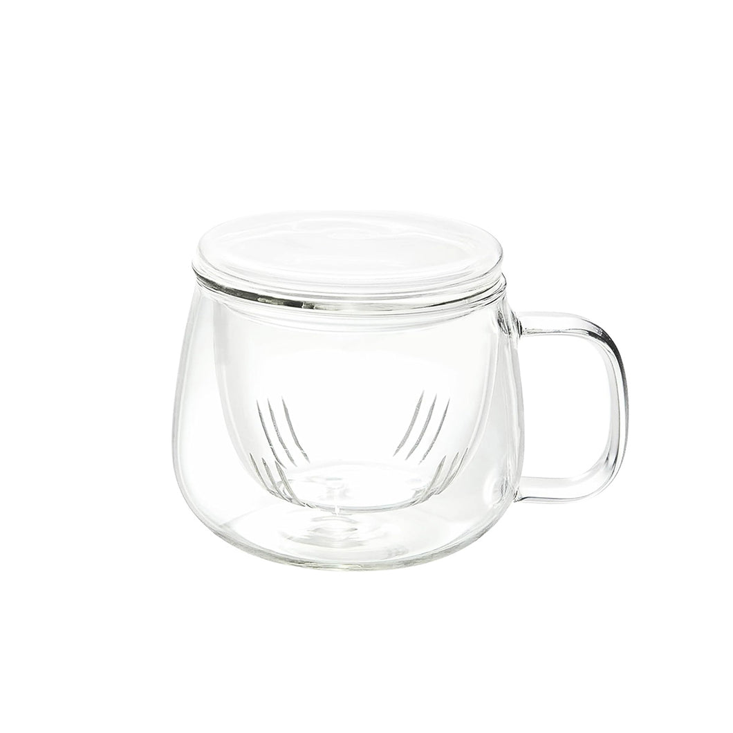 Glass Tea Cup with Glass Strainer and Lid (12oz)