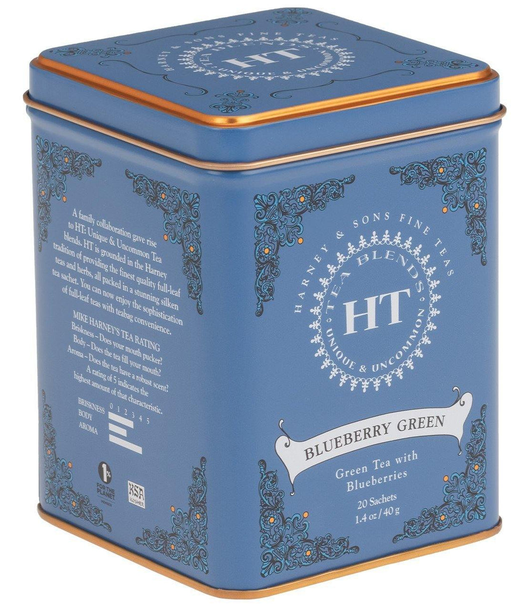Harney & Sons HT Blueberry Green Tea (20 Sachets) - Premium Teas Canada