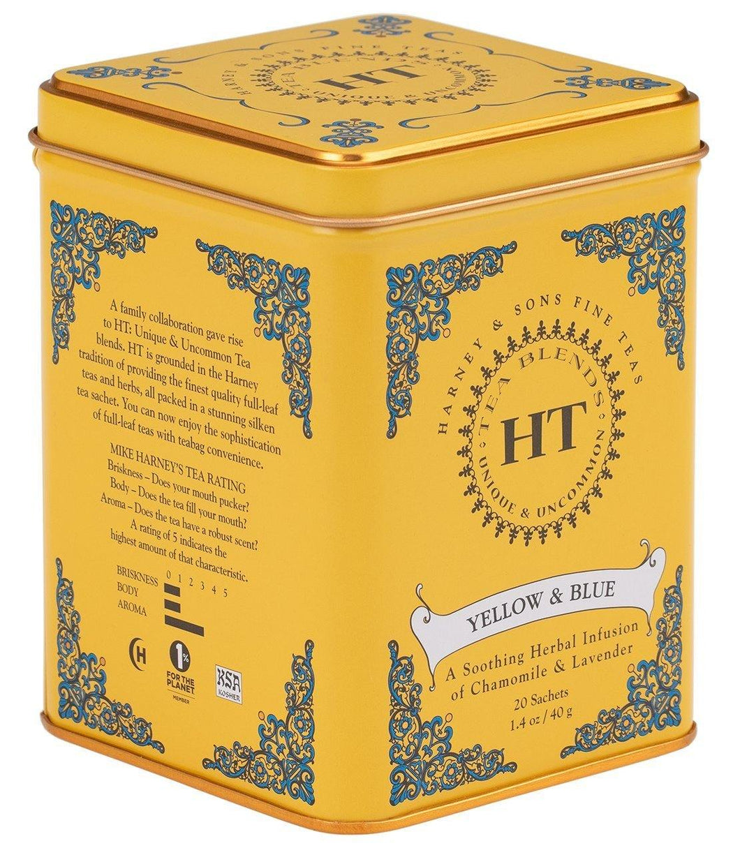 Harney & Sons HT Yellow & Blue - Chamomile and Lavender Tea (20 Sachets) - Premium Teas Canada