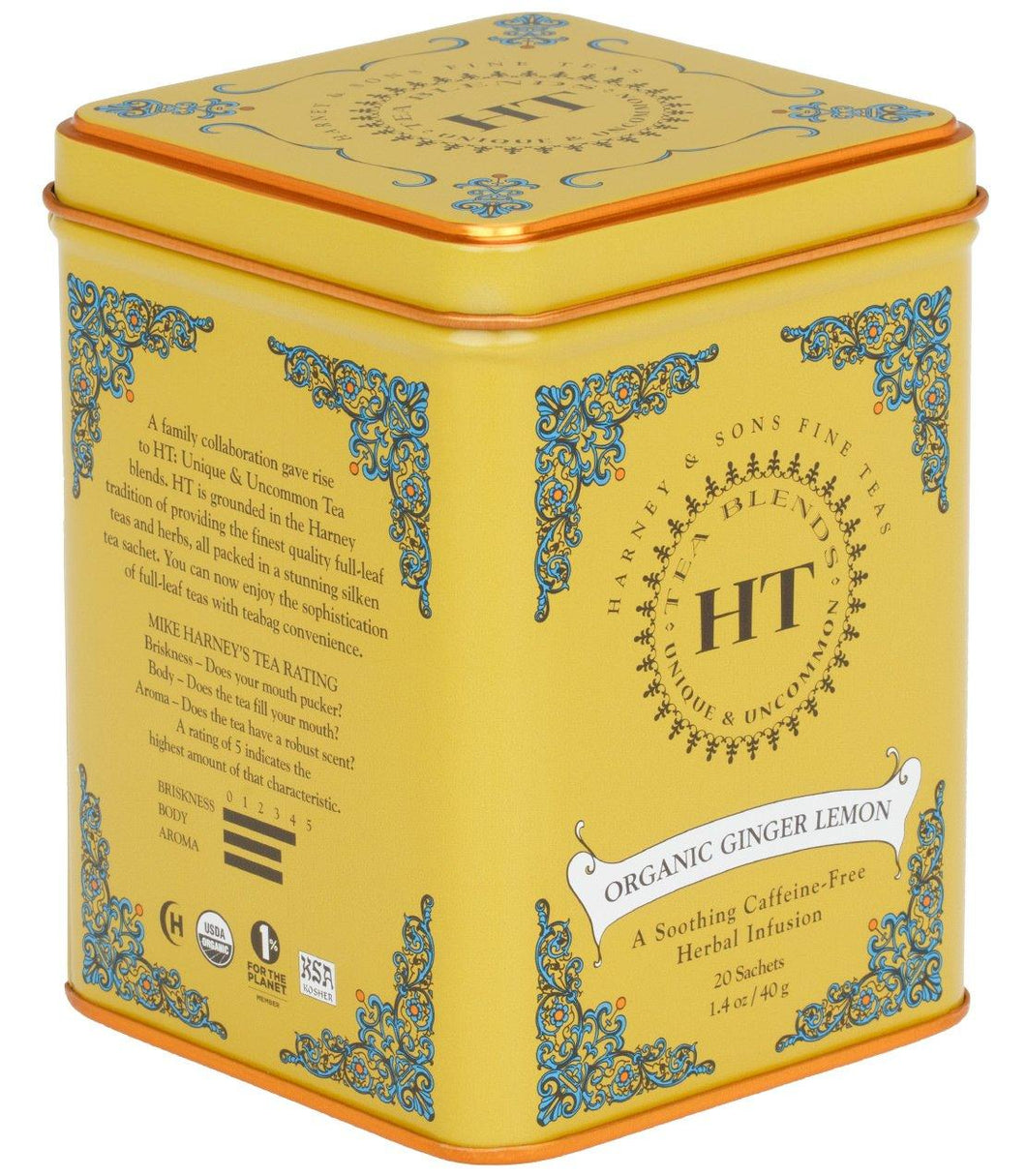 Harney & Sons HT Organic Ginger Lemon Tea (20 Sachets) - Premium Teas Canada
