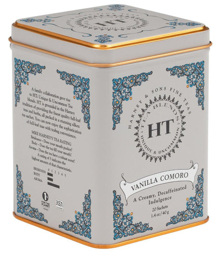 Harney & Sons HT Decaf Vanilla Comoro Tea (20 Sachets) - Premium Teas Canada