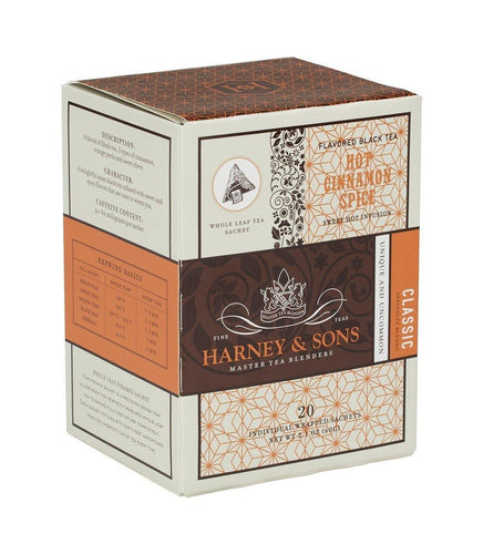 Harney & Sons Hot Cinnamon Spice Tea 20 Wrapped Sachets - Premium Teas Canada