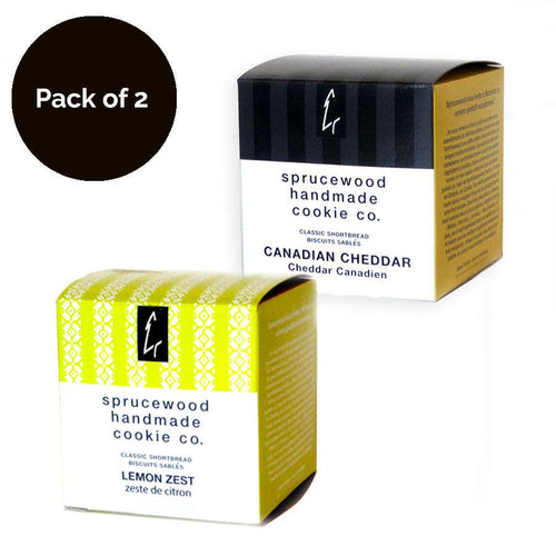 Sprucewood Savoury Cheddar and Lemon Zest Shortbread (Mixed Pack of 2)