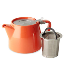 Load image into Gallery viewer, Orange Stump Teapot with Infuser (18 oz) - Premium Teas Canada
