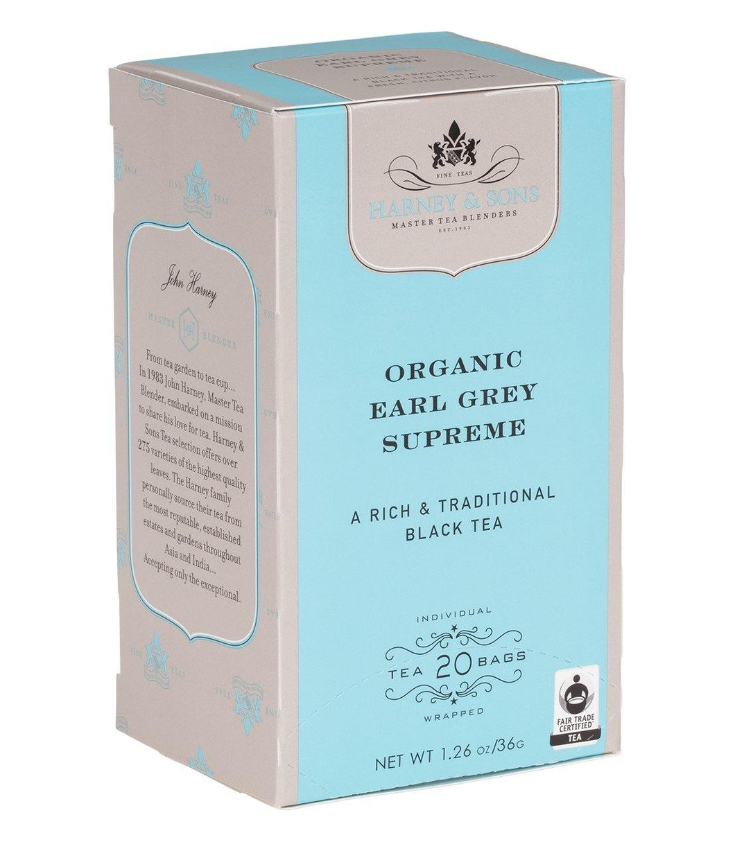 Harney & Sons Organic Earl Grey Supreme 20 Premium Teabags - Premium Teas Canada