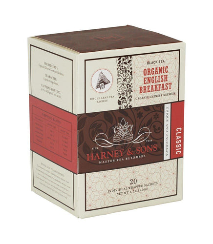 Harney & Sons Organic English Breakfast 20 Wrapped Sachets - Premium Teas Canada