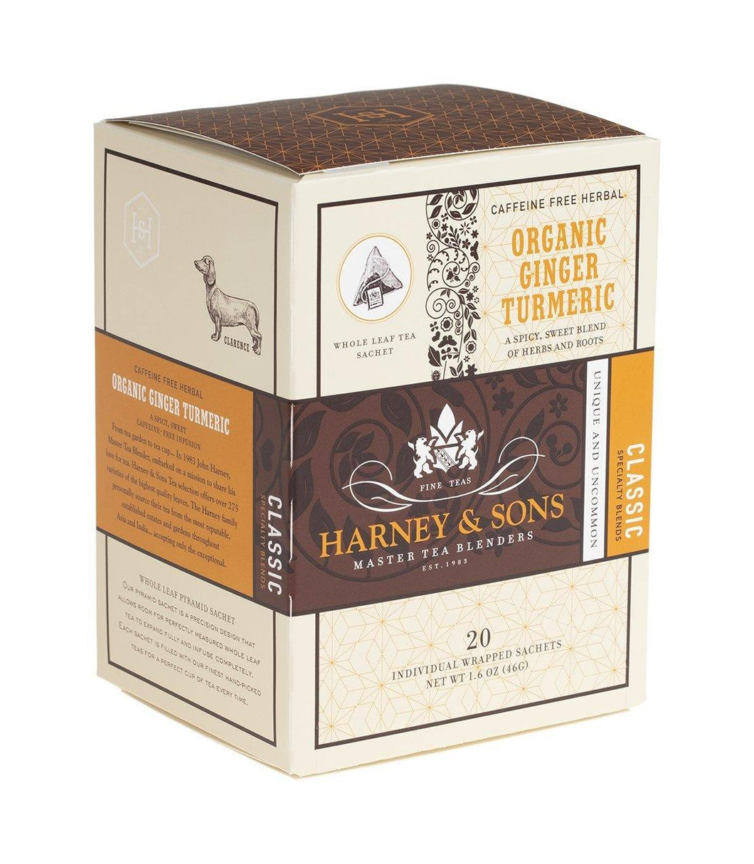 Harney & Sons Organic Ginger Turmeric Tea - 20 Wrapped Sachets - Premium Teas Canada