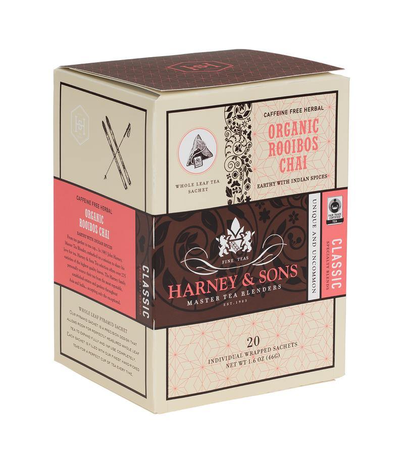 Harney & Sons Organic Rooibos Chai Tea 20 Wrapped Sachets - Premium Teas Canada